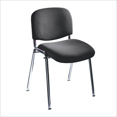 Safco Workspace Visit Upholstered Black Stacking Chairs (Set of 2)