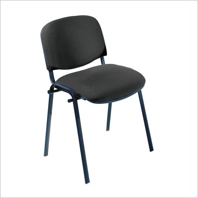 Safco Workspace Visit Black Frame Upholstered Black Stacking Chair (Set of 2)
