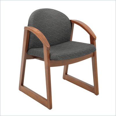 Safco Workspace Urbane Cherry and Black Guest Arm Chair with Sled Base