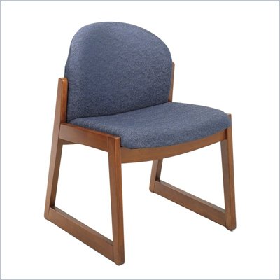 Safco Workspace Urbane Cherry and Blue Guest Chair with Sled Base
