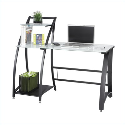Safco Xpressions Computer Workstation with Tempered Glass in Black