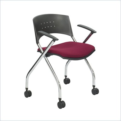 Safco Xtc. Upholstered Nesting & Folding Chair in Burgundy (Set of 2)