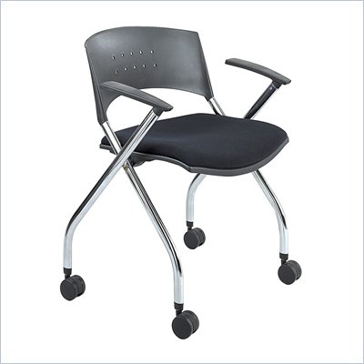 Safco Xtc. Upholstered Nesting & Folding Chair in Black (Set of 2)
