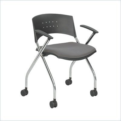 Safco Xtc. Upholstered Nesting & Folding Chair in Gray (Set of 2)
