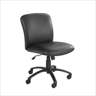 Safco Uber Big and Tall Mid Back Armless Task Chair in Black Vinyl