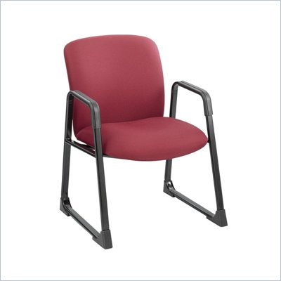 Safco Uber Big and Tall Guest Chair in Burgundy with Sled Base