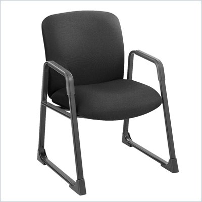 Safco Uber Big and Tall Guest Chair in Black with Sled Base