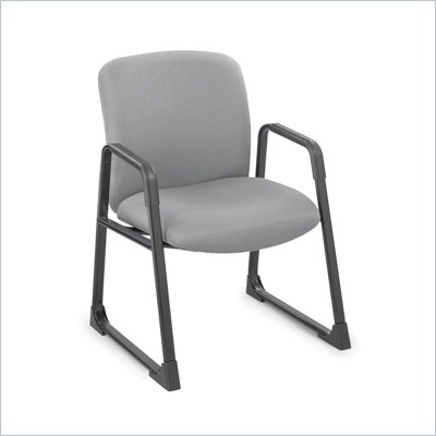 Safco Uber Big and Tall Guest Chair in Gray with Sled Base