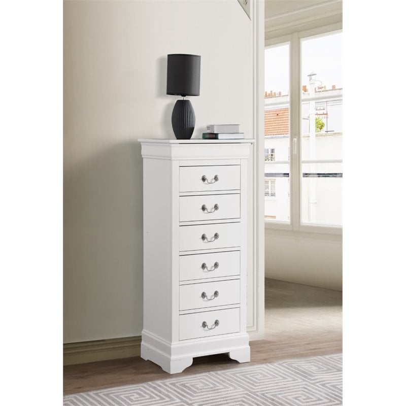 Glory Furniture Louis Phillipe Drawer Lingerie Chest In White