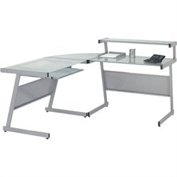 Eurostyle Landon L-Shape Glass Top Computer Desk