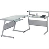 Eurostyle Landon L-Shape Glass Top Computer Desk