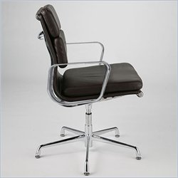 ItalModern Darrel Visitor Leather Chair in Dark Brown by Eurostyle