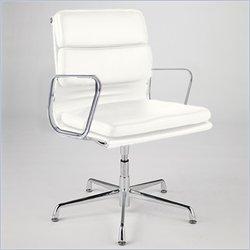 ItalModern Darrel Visitor Leather Chair in White by Eurostyle