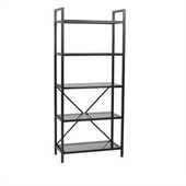 Eurostyle Maeko 5 Shelf Storage Unit in Graphite Black