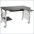 ADD TO YOUR SET: Eurostyle Brichi Metal Computer Desk on Casters in Black and Chrome