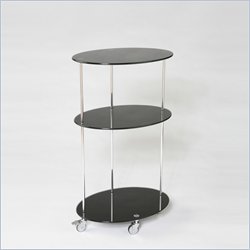 Eurostyle Vienna Glass Monitor Cart in Black/Chrome