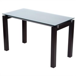 Eurostyle Barette Laptop Desk with Glass Top & Wenge Stained Wood Legs