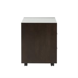 Eurostyle Barette Glass Top 2 Drawer Lateral Mobile Wood Filing Cabinet in Wenge