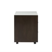 Eurostyle Ballard Glass Top 2 Drawer Lateral Mobile Wood Filing Cabinet in Wenge