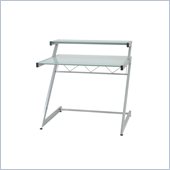 Eurostyle Zaki Deluxe Small Glass Computer Desk with Shelf