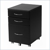Eurostyle Ledah Leather Hi 3 Drawer Mobile Lateral Wood File Cabinet