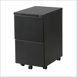 Eurostyle Gordon 2F 2 Drawer Mobile Metal Filing Cabinet in Graphite Black