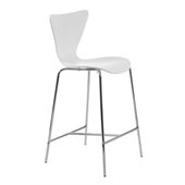 Eurostyle Tessa White Finish Wooden Counter Stool