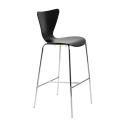 ItalModern Tessa Black Finish Wooden Bar Stool