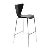Eurostyle Tessa Black Finish Wooden Bar Stool