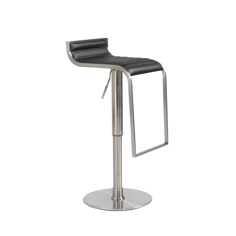 Eurostyle Foretta Adjustable Swivel Backless Bar and Counter Stool in Black