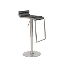 Euro Style Forest  Adjustable Swivel Backless Bar and Counter Stool in Black