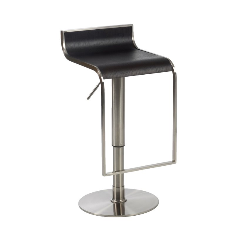 Eurostyle Foretta Adjustable Swivel Backless Bar and Counter Stool in Wenge