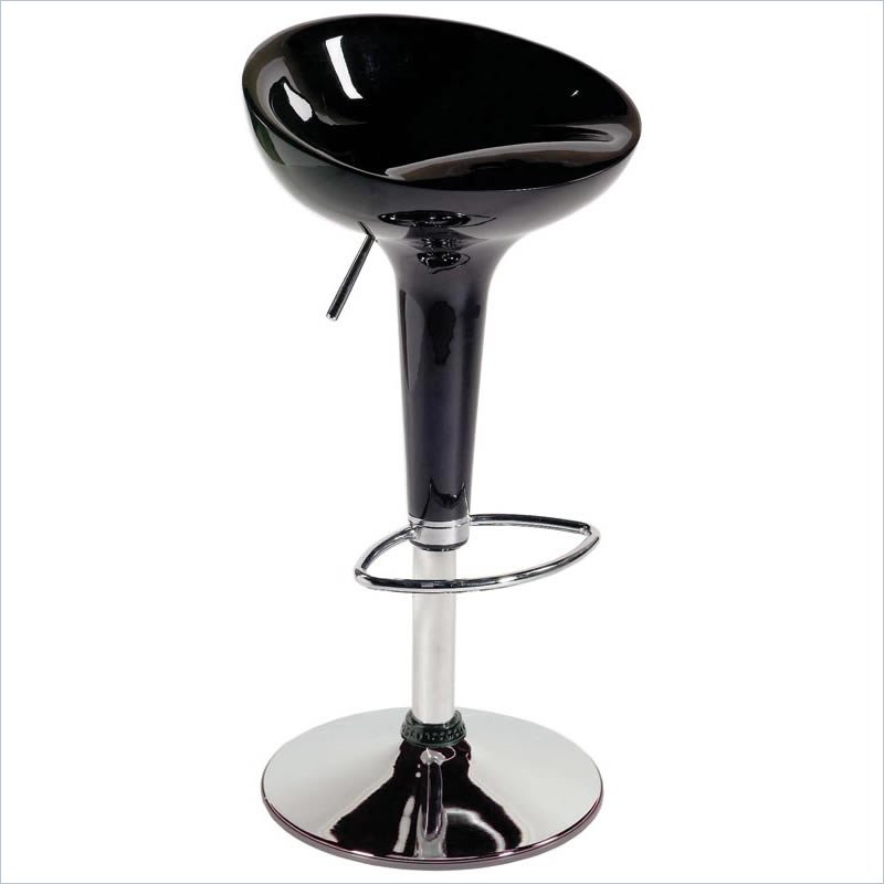 Eurostyle Ashby Chrome 30-in Adjustable Stool 04331BLK
