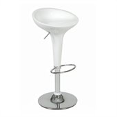Eurostyle Ashby Adjustable Height Bar or Counter Stool in White/Chrome