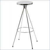 Eurostyle Carney Chrome Swivel Backless Round Bar Stool