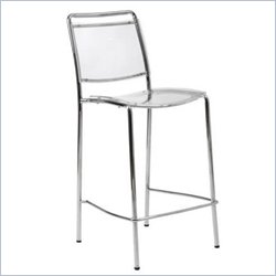 Eurostyle Safina Transparent Clear Seat and Back Counter Height Stool