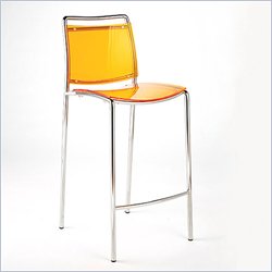 Eurostyle Safina Transparent Orange Seat and Back Counter Height Stool