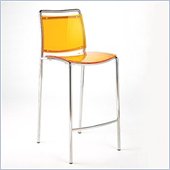 Eurostyle Safina Transparent Orange Seat and Back Counter Height Stool