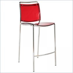 Eurostyle Safina Transparent Red Seat and Back Counter Height Stool