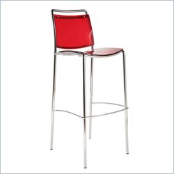Eurostyle Safina Transparent Red Seat and Back Bar Stool