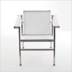 Eurostyle Suzie White Leather Modern Lounge Chair