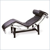 ItalModern Corcoran Black Leather Padded Seat Lounge Chair