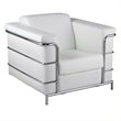 ADD TO YOUR SET: Eurostyle Leander I Armchair in White Leather and Chrome