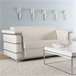 ADD TO YOUR SET: Eurostyle Leander II Loveseat in White Leather and Chrome