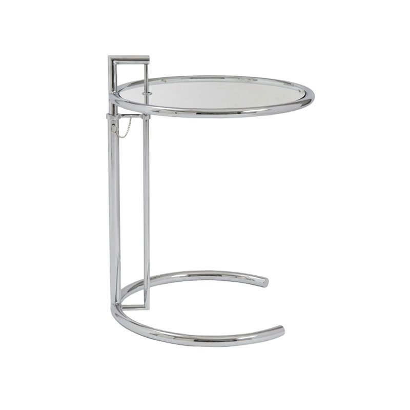 Eurostyle Eileen Gray Glass Top Table in Chrome