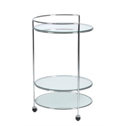 Eurostyle Rosita High Rolling Glass/Chrome Cart