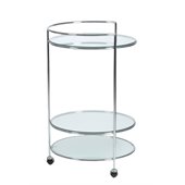 Eurostyle Rosita High Rolling Glass/Chrome Cart