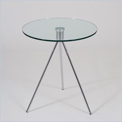 ItalModern Elton Side Table with Clear Glass Top