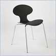 ADD TO YOUR SET: Eurostyle Beatrix Modern Black Dining Side Chair with Chrome Legs