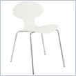 ADD TO YOUR SET: Eurostyle Beatrix Modern Dining Side Chair with Chrome Legs in White